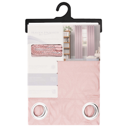 [WPSG47512HBT] Astor Grommet Window Curtain Panel with Tie Back 55 x 90 In. Dusty Pink