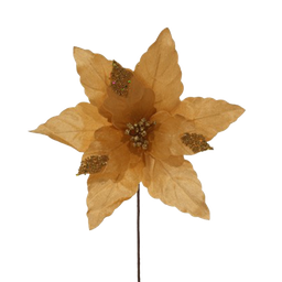 [831-AMX044-2498B] ^Miro Christmas Poinsettia 9P 30x30cm Gold